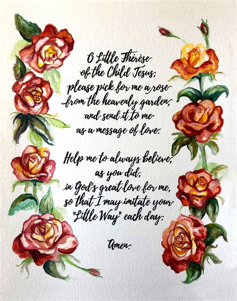 Prayer of Saint Therese Saint Therese of Lisiuex Prayer of - Etsy