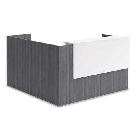 L-Shaped Reception Desk with Reception Overlay - 8 Colors! - McAleers Office Furniture - Mobile ...