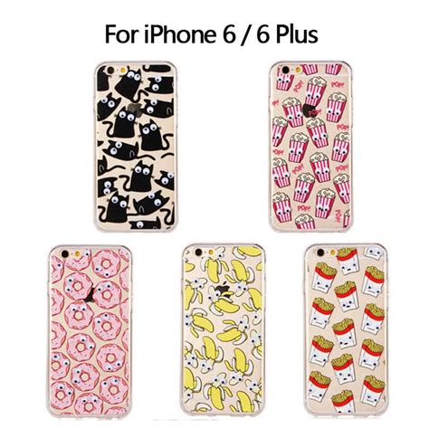 New Anti Knock Pu Banana Fries Donuts Popcorn cases For Iphone 6 Case ...