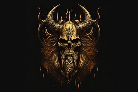 Viking Skull with Horns Background Graphic by Digital Delicacy · Creative Fabrica