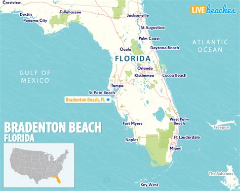 Map of Bradenton Beach, Florida - Live Beaches