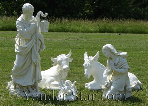 Outdoor Nativity Set with Animals 5 pcs - Yonder Star Christmas Shop LLC