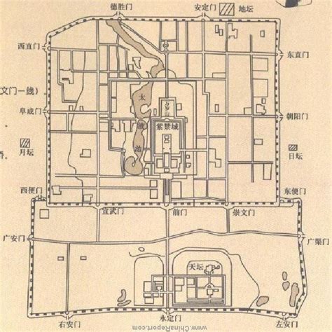 Beijing Imperial City Lay-out - Map of Ancient Capital | Beijing map ...