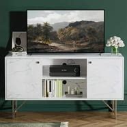 Dextrus Farmhouse TV Stand for 70/65/60/55 inch, Boho Wood TV Table Farmhouse Media Console with ...