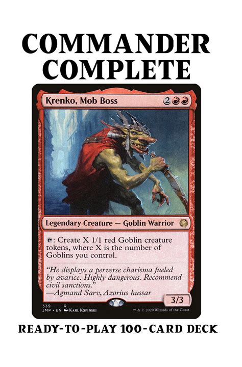 Krenko, Mob Boss GOBLIN TRIBAL TOKENS MTG Custom Commander Deck | eBay