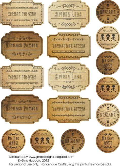 Ginas Designs: Freebie Friday Spooky Labels