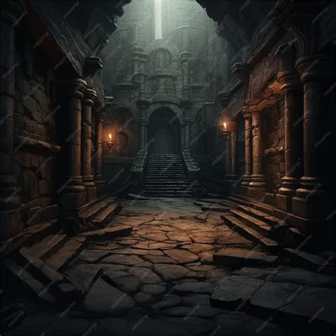 Premium Vector | The dark dungeon game background vector illustration