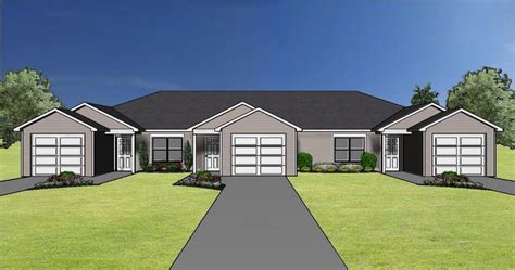 Triplex plan J0324-16T-2 | Building plans house, Duplex house design, Duplex house plans