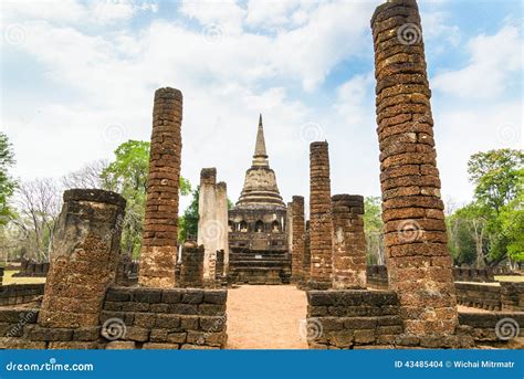 Sukhothai ruin old city stock photo. Image of landmark - 43485404