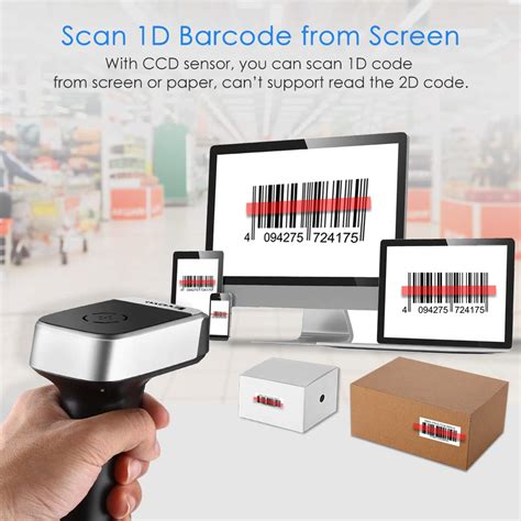 Eyoyo Wireless Barcode Scanner, Compatible with Bluetooth Function & 2.4GHz Wireless & Wired ...