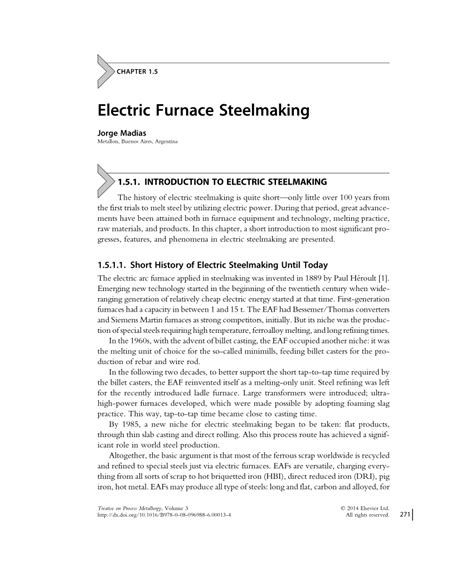 (PDF) Electric Furnace Steelmaking