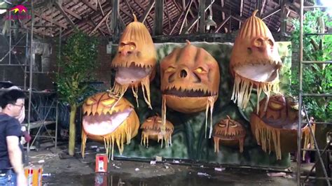 Animatronic Halloween Pumpkin Haunted House Props - YouTube