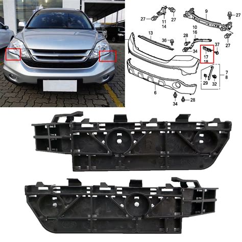 71198-swa-003 1pair Front Left+ Right Bumper Guide Mount Bracket Grille ...