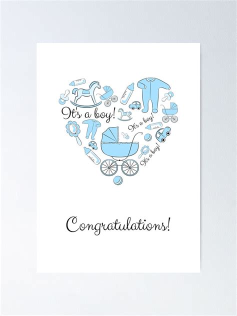 "Congratulations! It's a boy!" Poster for Sale by optimistic-view ...