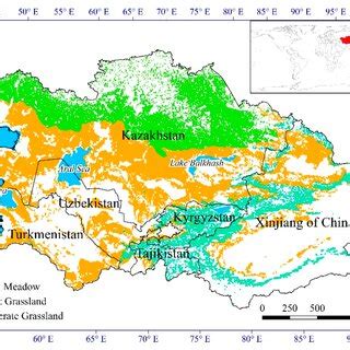 Study area and the distribution of different grassland types of Central... | Download Scientific ...