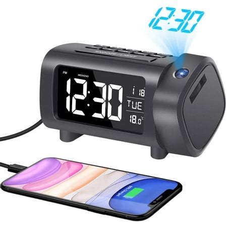 Projection Alarm Clock, LIORQUE Alarm Clock with Projection, 180 Â ...