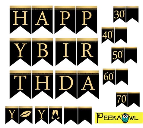 Gold Happy Birthday Banner Free Printable World Of Pr - vrogue.co