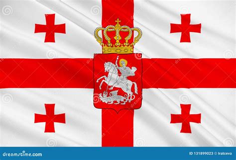 Flag of Georgia stock illustration. Illustration of rendering - 131899023