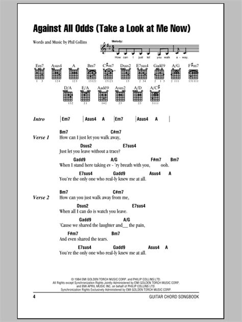 Against All Odds (Take A Look At Me Now) Sheet Music | Phil Collins ...