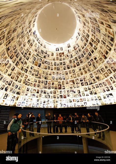 Young Israeli Arabs inside Hall of Names in Yad Vashem memorial museum ...