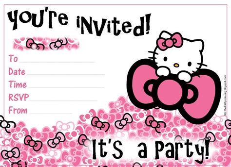 Free Printable Hello Kitty Invitation Birthday