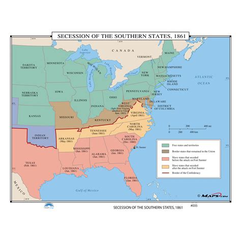 #035 Secession of the Southern States, 1861 - The Map Shop