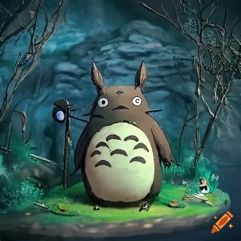 Totoro blade runner inspired diorama