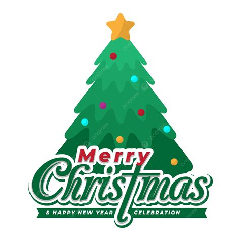 Lettering Merry Christmas Word Art With Tree Vector, Christmas Word Art ...