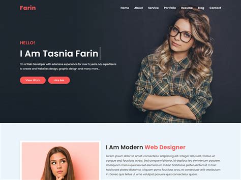 Farin Personal Portfolio Website Template by Md Belal ~ EpicPxls