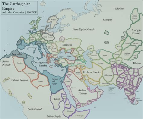 The Carthaginian Empire | 100 BCE : imaginarymaps