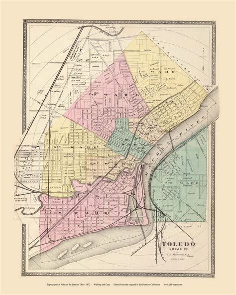 Toledo, Ohio 1872 - Old Map Reprint - Ohio State Atlas - OLD MAPS