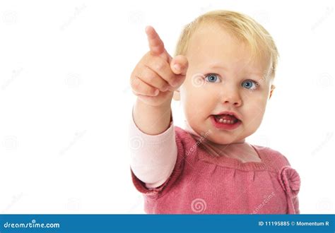 Girl Pointing Her Finger Royalty Free Stock Photo - Image: 11195885