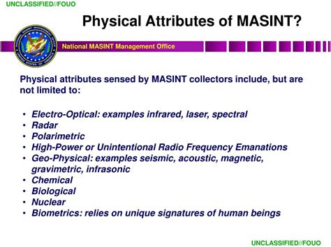 PPT - National MASINT Management Office (NMMO) MASINT/Common Sensor COI PowerPoint Presentation ...