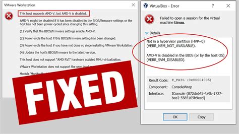 FIX - AMD-V is disabled in the BIOS (VERR_SVM_DISABLED) | HVP=0, VERR ...