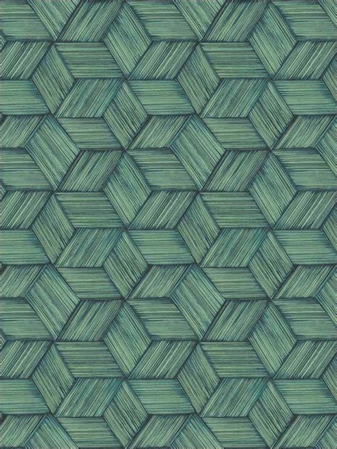 Intertwined Dark Green Geometric Wallpaper PS41404 by Kenneth James ...