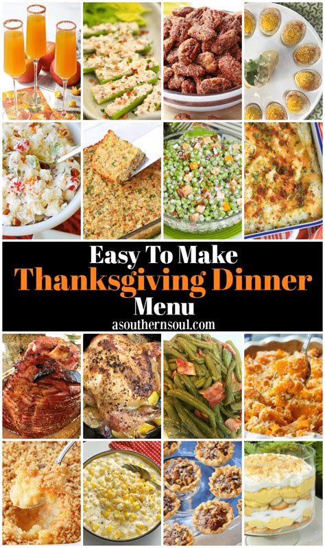 Easy To Make Thanksgiving Dinner Menu | Thanksgiving dinner menu ...