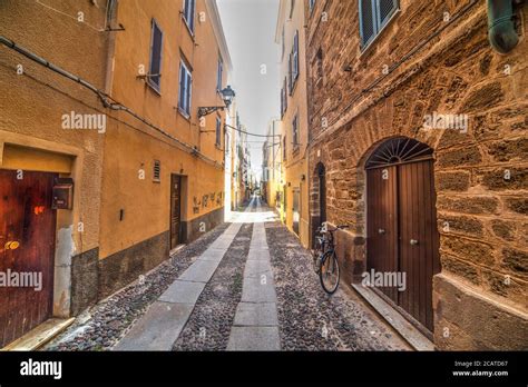 bike in Alghero old town, Italy Stock Photo - Alamy