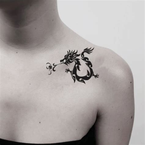 Fire Breathing Dragon Temporary Tattoo Sticker - OhMyTat