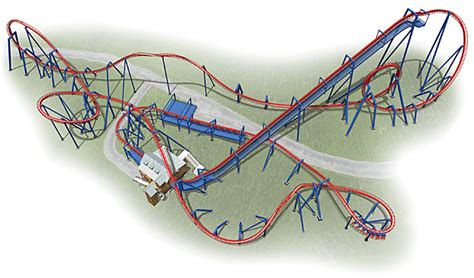 Patriot Roller Coaster - Worlds of Fun | Aerial Layout