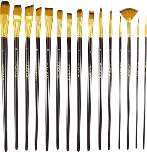 Paint Brush - Set of 15 Art Brushes for Watercolor, Acrylic & Oil ...