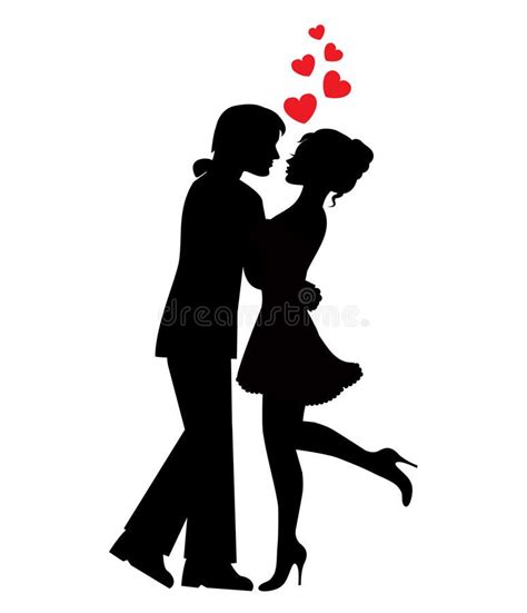 Silhouettes Of Couples In Love Stock Illustration - Illustration of embracing, dating: 37411052 ...