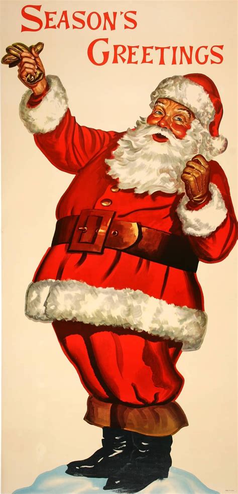 Santa Claus With Deer | Vintage posters, Iconic poster, Poster