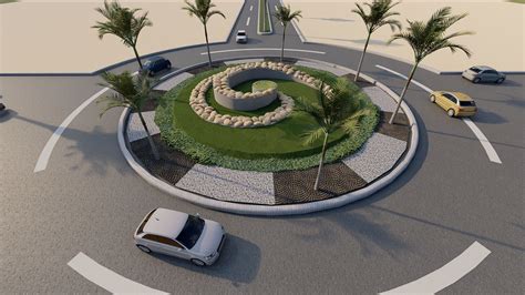 Roundabout landscape design :: Behance