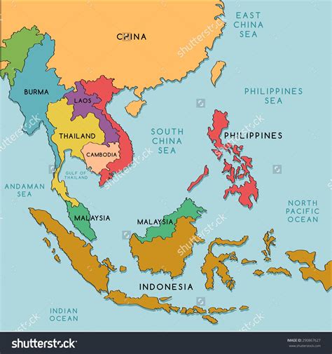 Labeled Southeast Asia Map Quiz - Carolina Map