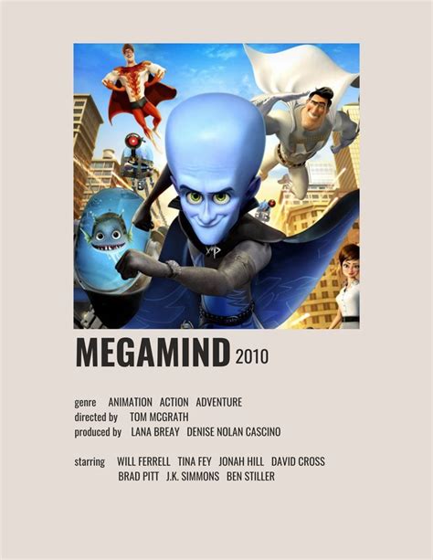 Megamind Minimalist Poster | Action adventure, Tina fey, Brad pitt