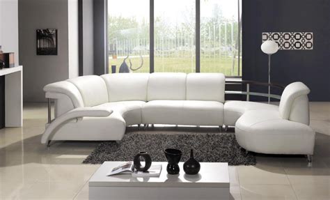 Modern White Leather Sectional Sofa 104 | Black Design Co