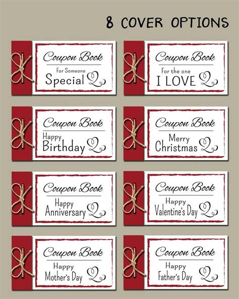 Coupon Book. Printable Gift Idea. Instant Download. DIY PDF Print. Love ...