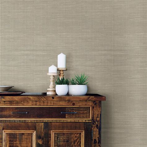 NuWallpaper 30.75 sq. ft. Wheat Grasscloth Peel and Stick Wallpaper-NU2215 - The Home Depot