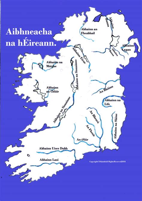 Map of Ireland rivers