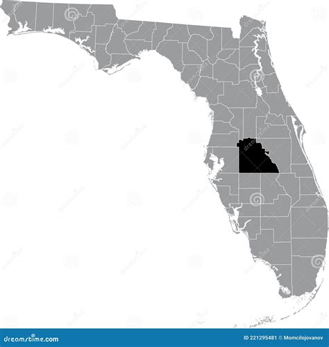 Location Map of the Polk County of Florida, USA Stock Vector ...